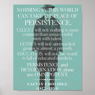 Affiche Citation "Persistance" de Calvin Coolidge