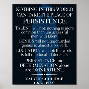 Affiche Citation "Persistance" de Calvin Coolidge