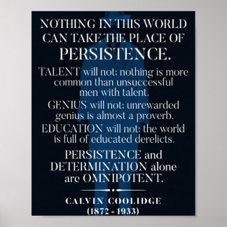 Affiche Citation "Persistance" de Calvin Coolidge