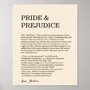 Affiche Citation personnalisable Jane Austen de livre