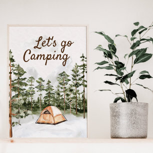 Affiche Citation personnalisée Aquarelle Camping dans la n