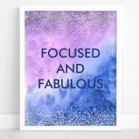 Citation personnalisée aquarelle Focused and Fabul
