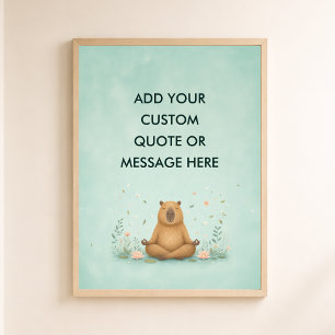 Affiche Citation personnalisée Camping Capybara Drôle Anim