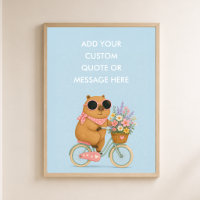 Citation personnalisée Capybara vélo floral drôle 
