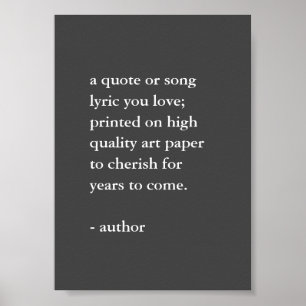 Affiche Citation personnalisée en gris et blanc Imprimer