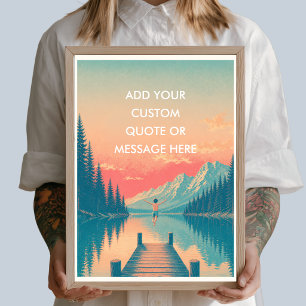 Affiche Citation personnalisée – Paysage naturel du lac de