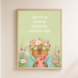 Affiche Citation personnalisée Spa Capybara Drôle d'animal