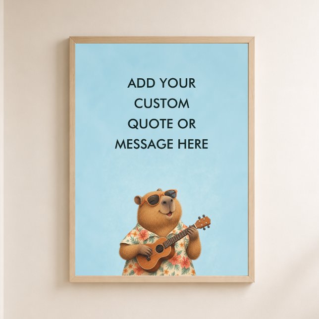 Affiche Citation personnalisée Ukulele Capybara Drôle d'an (Custom Quote Custom Quote Ukulele Capybara Music Lover Funny Animal Wall Art)