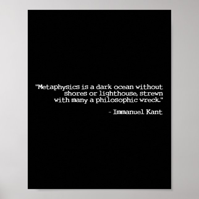 Affiche Citation Philosophie Et Métaphysique Emmanuel Kant (Devant)