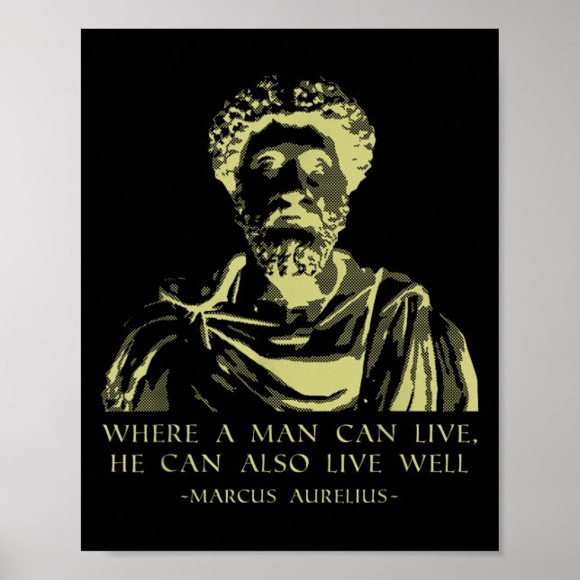 Affiche Citation Philosophique Sayings stoïques Marcus Aur (Devant)