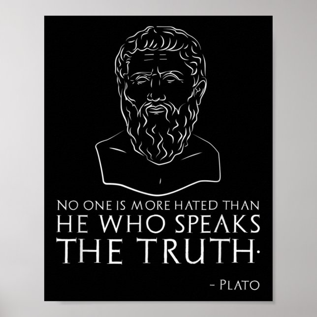 Affiche Citation Platon Sur La Vérité - Grec Ancien (Devant)