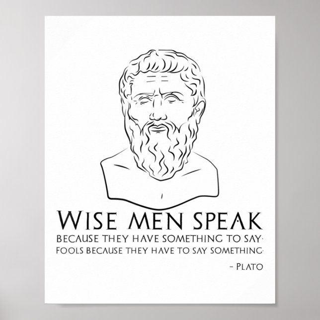 Affiche Citation Platon Sur Les Sages Et Les Fools - Grec  (Devant)