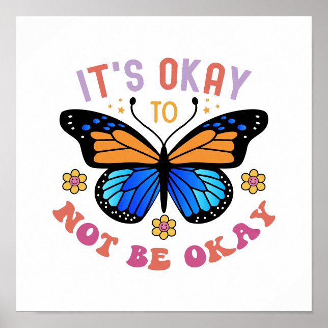 Affiche Citation positive "Il est ok de ne pas être ok" (Devant)