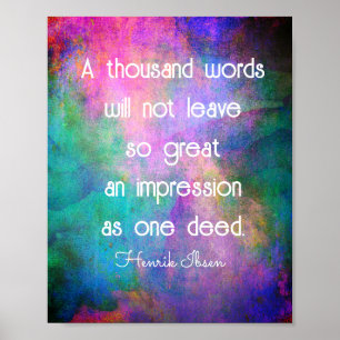 Affiche citation positive mille mots turquoise & violet