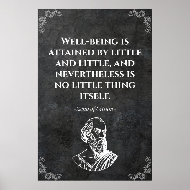 Affiche Citation sage de Zénon de Citium. Motivation  (Devant)