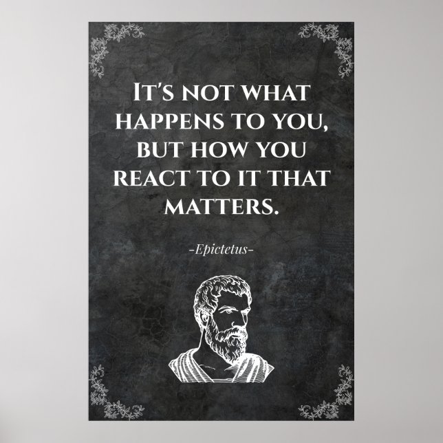 Affiche Citation sage d'Épictète. Sagesse (Devant)