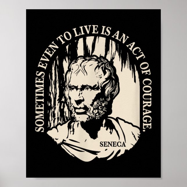 Affiche Citation Seneca Motivationnelle - Courage (Devant)