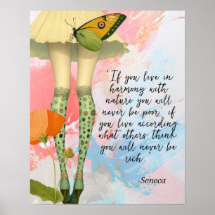 Affiche Citation Seneca Whimsical Modern Collage