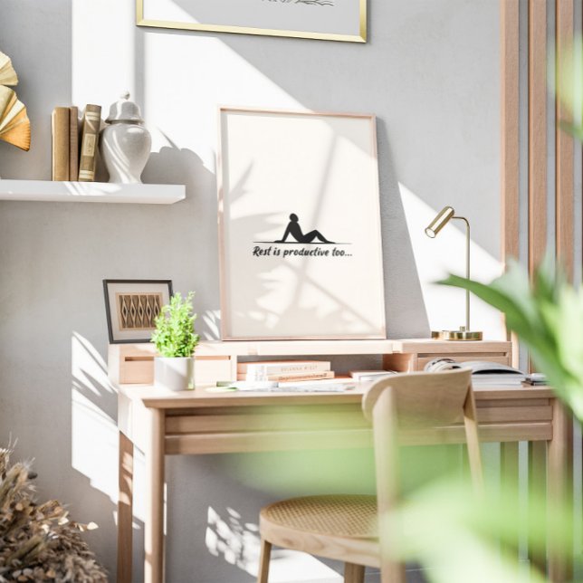 Affiche Citation Silhouette Inspirationnelle Minimale Rela (A Mindfulness Quote Art. Create harmony in your space with calming quotes and neutral tones.)