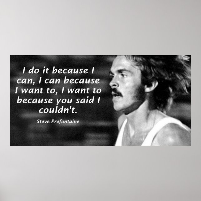 Affiche Citation Steve Prefontaine (Devant)