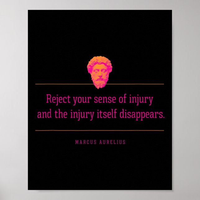 Affiche Citation Stoic Rejetez Votre Sentiment De Blessure (Devant)