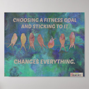 Affiche Citation sur la condition physique : Oiseaux et bl