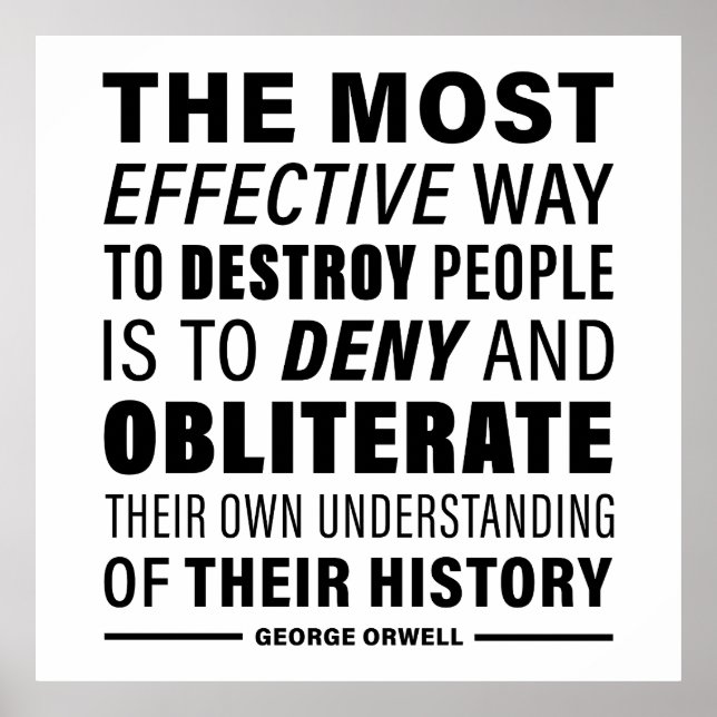 Affiche Citation Sur La Destruction Des Personnes - 1984 (Devant)