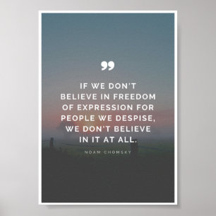 Affiche Citation sur la liberté d'expression de Noam Choms