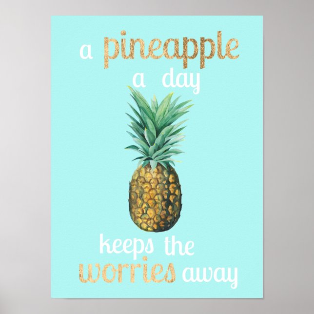 Affiche Citation sur la vie de l'ananas (Devant)