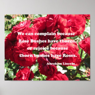 Affiche Citation sur les roses par Abraham Lincoln