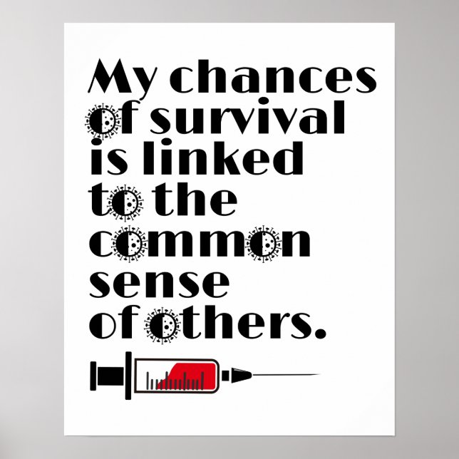 Affiche Citation sur mes chances de survie (Devant)