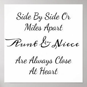 Affiche Citation Tante & Nièce – Côte à Côte ou à des Mile