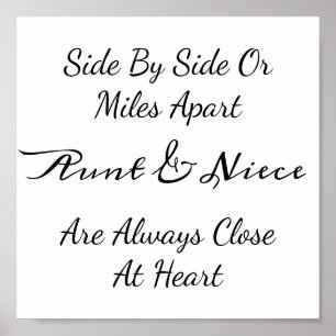 Affiche Citation Tante & Nièce – Côte à Côte ou à des Mile