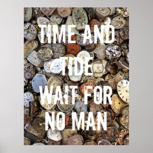 Affiche Citation Temps et Marée n'attendent pas l'homme