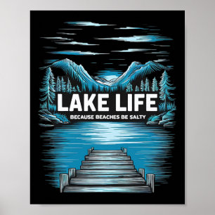Affiche Citation Vie Lac Aventure Nature Montagnes Randonn