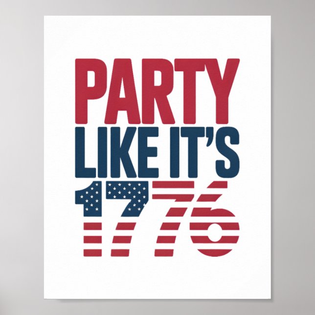 Affiche Citation virale 'Faire la fête comme en 1776' (Devant)