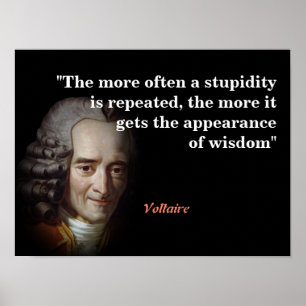 Affiche Citation Voltaire Sur La Stupidité Et La Sagesse
