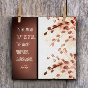 Affiche citation zen inspirante Lao Tzu nature art brun