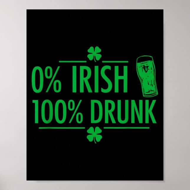 Affiche Citation zéro pour cent irlandais cent pour cent d (Devant)