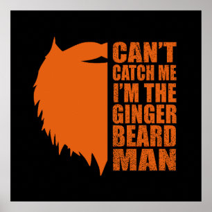 Affiche citations amusantes sur l'homme à barbe rousse
