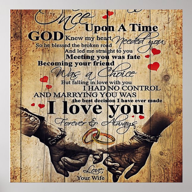 Affiche Citations D'Amour À Mon Mari, Décor À La Maison (Devant)