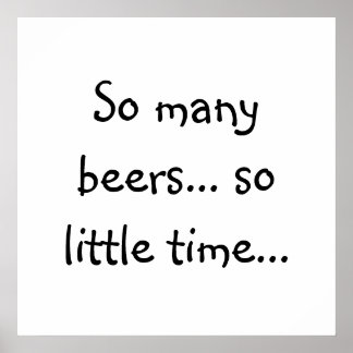 Affiche Citations de bière amusantes - Tant de bières, si