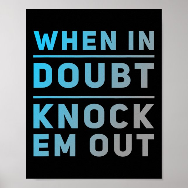 Affiche Citations De Boxe Drôle Drôle De Quand En Doute Fr (Devant)
