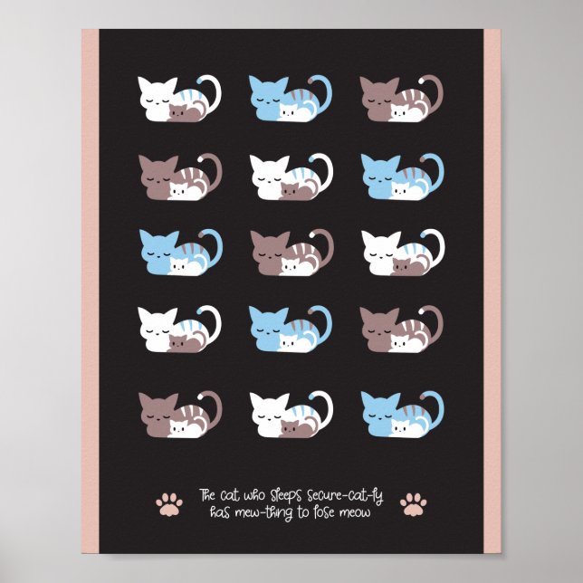 Affiche Citations de chat endormi amusantes II (Devant)