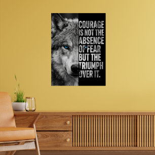 Affiche « Citations de courage - Conception de loup - Moti