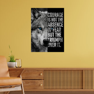 Affiche « Citations de courage - Conception de loup - Moti