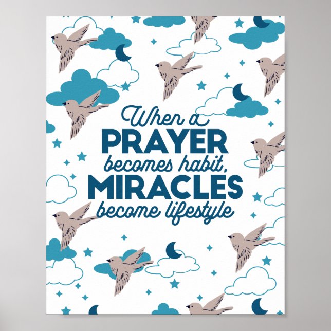 Affiche Citations de foi et Motif d'oiseaux (Devant)