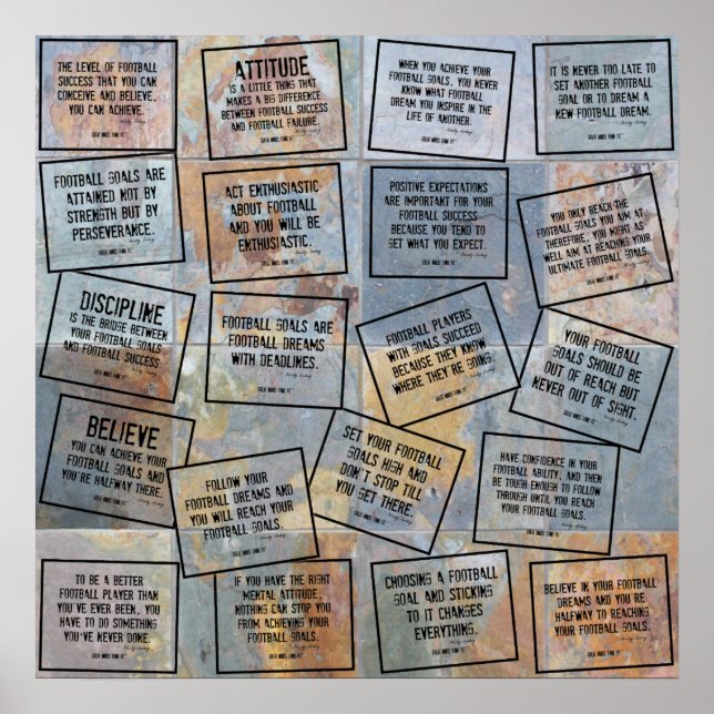 Affiche Citations de football Collage sur ardoise (Devant)