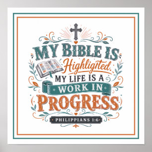 Affiche Citations de la Bible sur le travail en cours de l