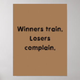 Affiche Citations de motivation de GYM et marron clair